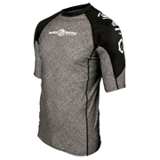 Sublimated Repeat Pattern SS RashGuard -  Grey/Black