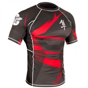 Metaru Rashguard Shortsleeve - Black/Red