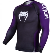 No Gi IBJJF Rash Guard - Long Sleeves - Black/Purple